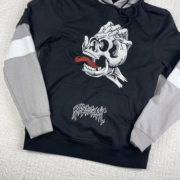 Y2K Arsenic Skater Skull Goth Punk Layered Long Sleeve Hoodie Size S - Picture 4 of 16